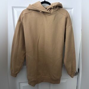 NWOT Revolve CRK+VIMMIA Drawstring Hoodie Dress/Sweatshirt- Camel/ Size XS